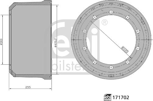 Febi Bilstein 171702 - Гальмівний барабан autocars.com.ua