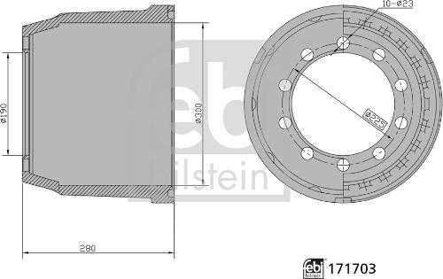 Febi Bilstein 171703 - Гальмівний барабан autocars.com.ua