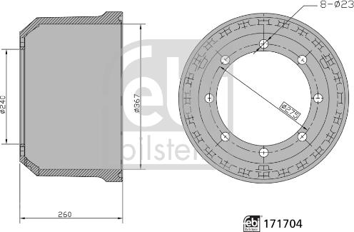 Febi Bilstein 171704 - Тормозной барабан avtokuzovplus.com.ua