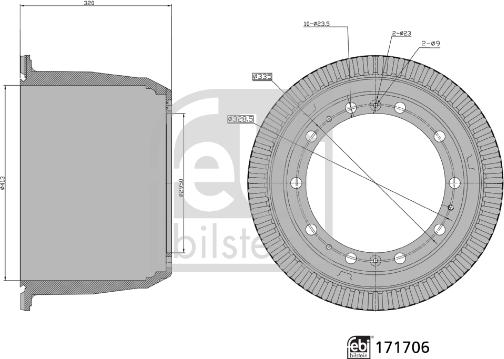 Febi Bilstein 171706 - Гальмівний барабан autocars.com.ua