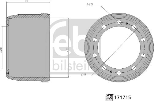 FEBI Bilstein 171715 - Гальмівний барабан autocars.com.ua