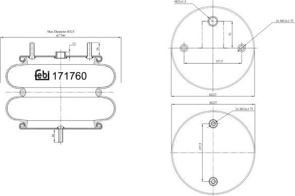 FEBI Bilstein 171760 - Кожух пневматичної ресори autocars.com.ua