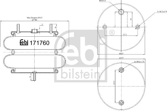 Febi Bilstein 171760 - Кожух пневматичної ресори autocars.com.ua