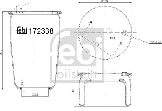 Febi Bilstein 172338 - Кожух пневматичної ресори autocars.com.ua