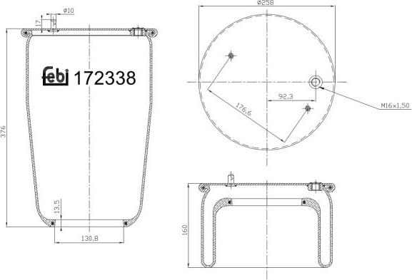 FEBI Bilstein 172338 - Кожух пневматичної ресори autocars.com.ua