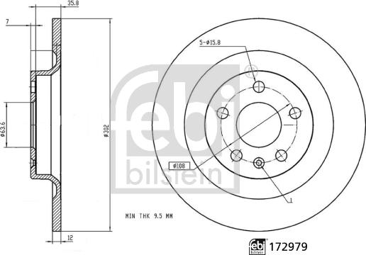 Febi Bilstein 172979 - Тормозной диск avtokuzovplus.com.ua