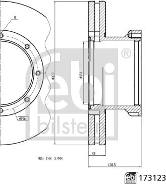 Febi Bilstein 173123 - Тормозной диск avtokuzovplus.com.ua