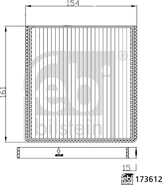 Febi Bilstein 173612 - Фильтр воздуха в салоне avtokuzovplus.com.ua