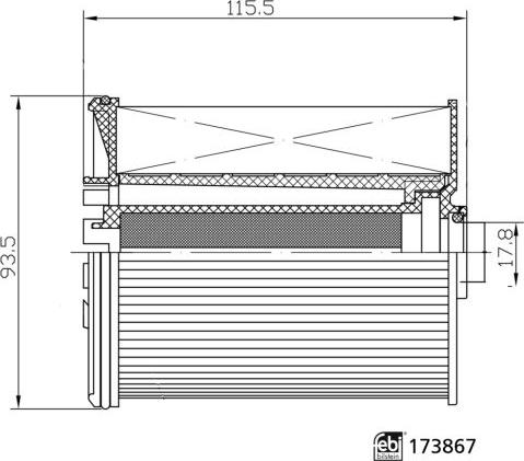 FEBI Bilstein 173867 - Паливний фільтр autocars.com.ua