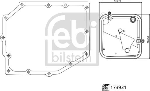 Febi Bilstein 173931 - Гідрофільтри, автоматична коробка передач autocars.com.ua