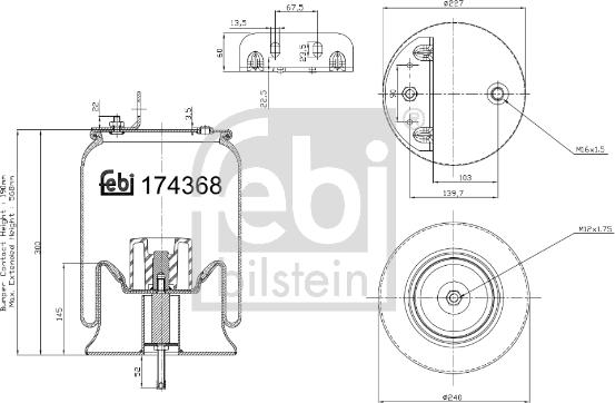 Febi Bilstein 174368 - Кожух пневматичної ресори autocars.com.ua