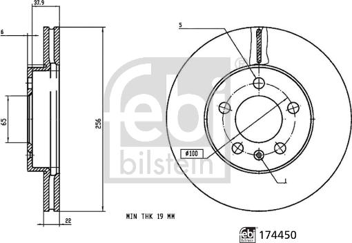 Febi Bilstein 174450 - Тормозной диск avtokuzovplus.com.ua