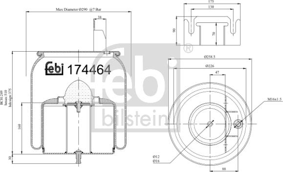 Febi Bilstein 174464 - Кожух пневматической рессоры avtokuzovplus.com.ua