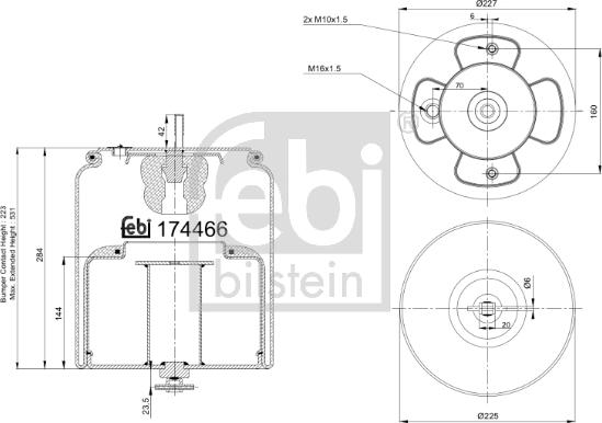 Febi Bilstein 174466 - Кожух пневматичної ресори autocars.com.ua