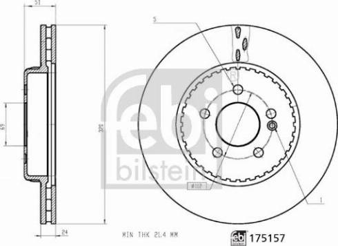 Febi Bilstein 175157 - Тормозной диск avtokuzovplus.com.ua