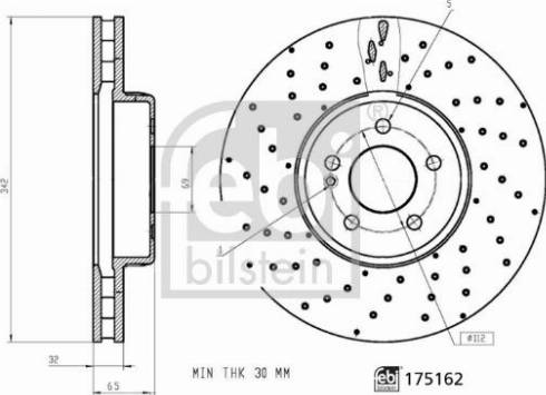 Febi Bilstein 175162 - Гальмівний диск autocars.com.ua