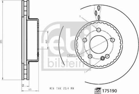 Febi Bilstein 175190 - Гальмівний диск autocars.com.ua