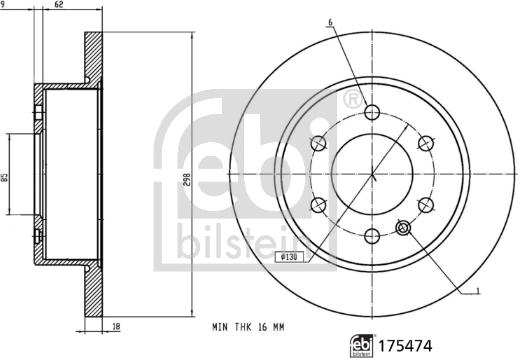 Febi Bilstein 175474 - Гальмівний диск autocars.com.ua