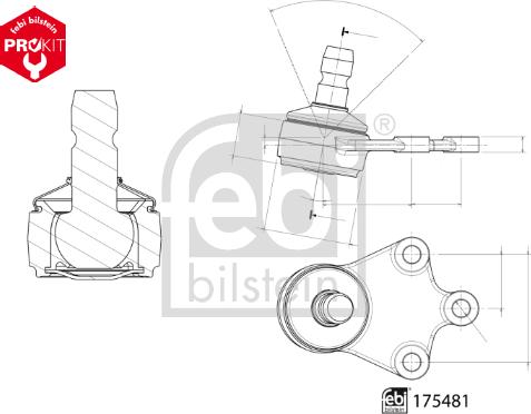 Febi Bilstein 175481 - Несучий / направляючий шарнір autocars.com.ua