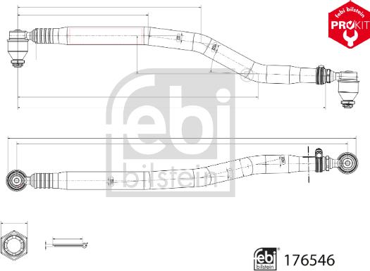 Febi Bilstein 176546 - Поздовжня рульова тяга autocars.com.ua