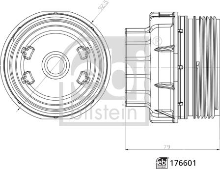 Febi Bilstein 176601 - Кришка, корпус масляного фільтра autocars.com.ua