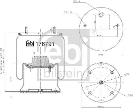 Febi Bilstein 176791 - Кожух пневматичної ресори autocars.com.ua