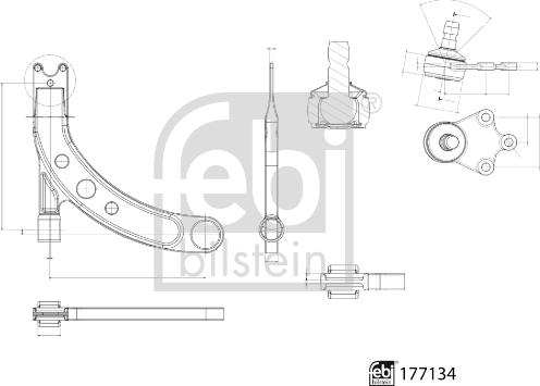 Febi Bilstein 177134 - Важіль незалежної підвіски колеса autocars.com.ua