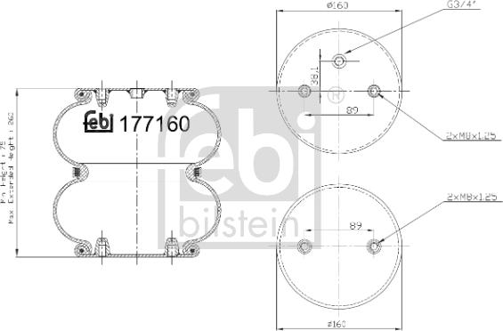 Febi Bilstein 177160 - Кожух пневматической рессоры avtokuzovplus.com.ua