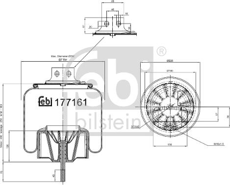 Febi Bilstein 177161 - Кожух пневматичної ресори autocars.com.ua