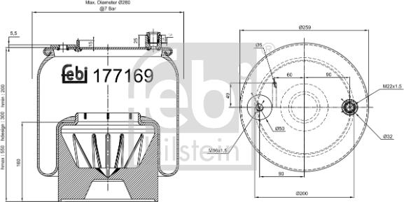 Febi Bilstein 177169 - Кожух пневматической рессоры autodnr.net