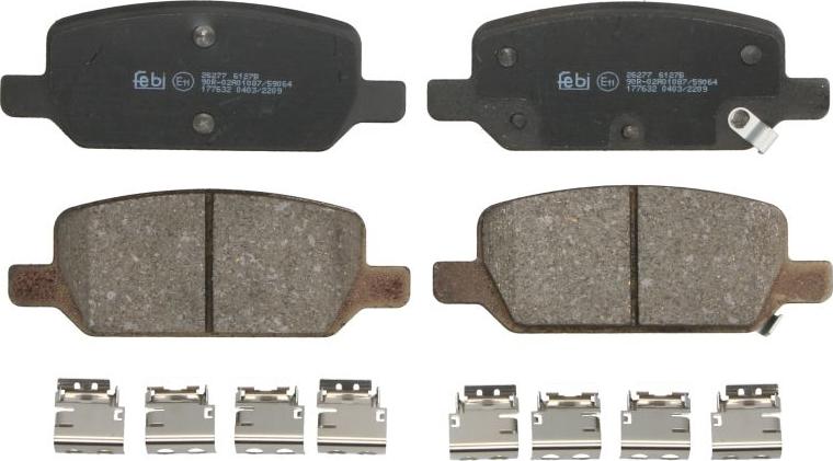 FEBI Bilstein 177632 - Гальмівні колодки, дискові гальма autocars.com.ua
