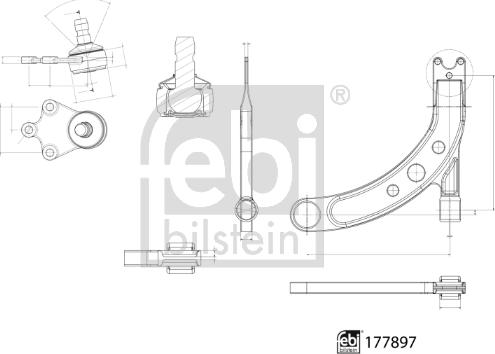 Febi Bilstein 177897 - Важіль незалежної підвіски колеса autocars.com.ua