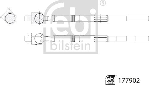 Febi Bilstein 177902 - Осьовий шарнір, рульова тяга autocars.com.ua