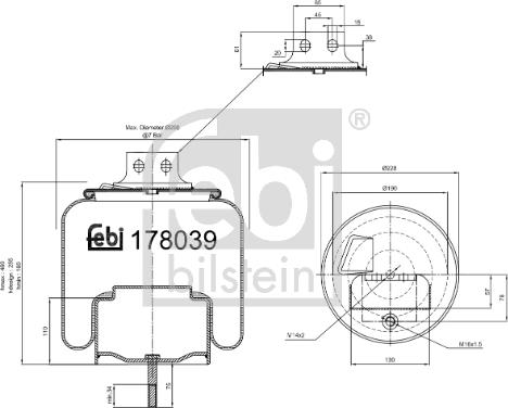 Febi Bilstein 178039 - Кожух пневматичної ресори autocars.com.ua