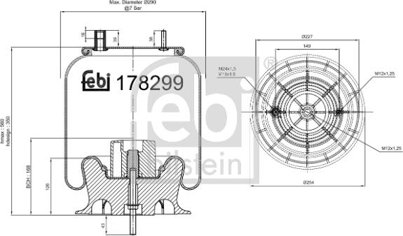 FEBI Bilstein 178299 - Кожух пневматичної ресори autocars.com.ua