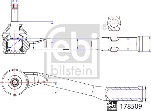 Febi Bilstein 178509 - Наконечник рульової тяги, кульовий шарнір autocars.com.ua