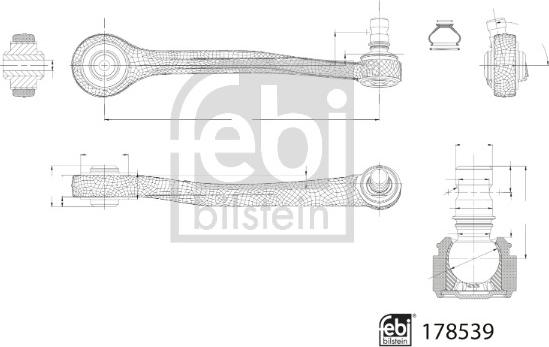 Febi Bilstein 178539 - важіль підвіски з сайлентблоком і кульовою опорою autocars.com.ua