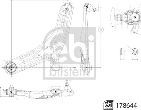 Febi Bilstein 178644 - Важіль незалежної підвіски колеса autocars.com.ua