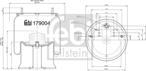 Febi Bilstein 179004 - Кожух пневматичної ресори autocars.com.ua