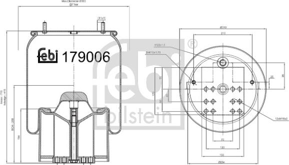 Febi Bilstein 179006 - Кожух пневматичної ресори autocars.com.ua