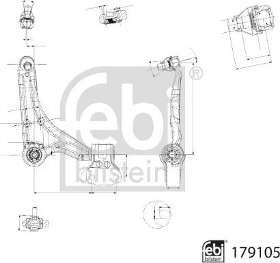 Febi Bilstein 179105 - Важіль незалежної підвіски колеса autocars.com.ua