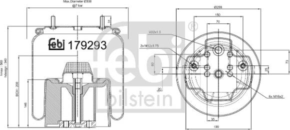 Febi Bilstein 179293 - Кожух пневматичної ресори autocars.com.ua