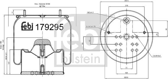 Febi Bilstein 179295 - Кожух пневматичної ресори autocars.com.ua