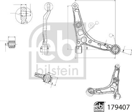 Febi Bilstein 179407 - Важіль незалежної підвіски колеса autocars.com.ua