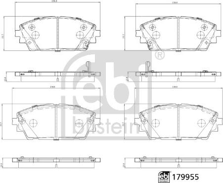 Febi Bilstein 179955 - Гальмівні колодки, дискові гальма autocars.com.ua