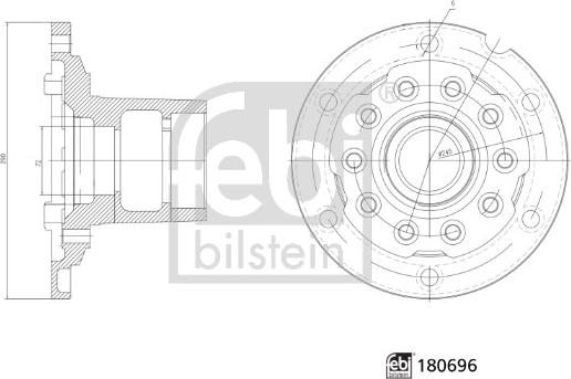 Febi Bilstein 180696 - Маточина колеса autocars.com.ua