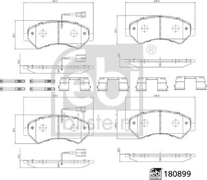 Febi Bilstein 180899 - Гальмівні колодки, дискові гальма autocars.com.ua