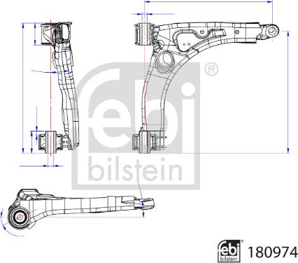 Febi Bilstein 180974 - Рычаг подвески колеса avtokuzovplus.com.ua