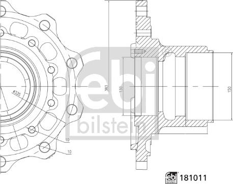 Febi Bilstein 181011 - Ступица колеса, поворотный кулак autodnr.net