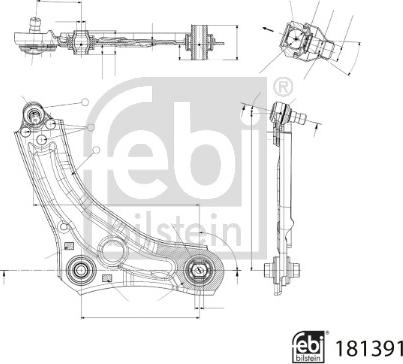 Febi Bilstein 181391 - Важіль незалежної підвіски колеса autocars.com.ua